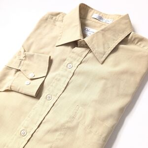 Christian Dior Men's Retro Beige-yellow Long Sleeve Shirt ~ Size 15 / 32-33